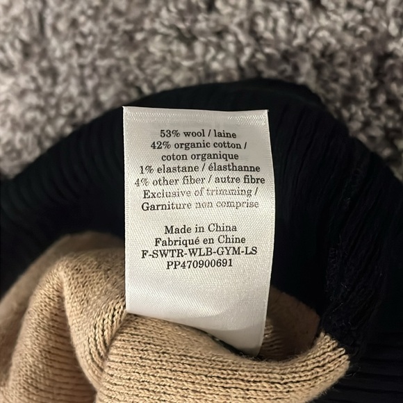 Everlane Wool Blend Ribbed Trim Crewneck Pullover Sweater black medium NWT - Picture 6 of 6